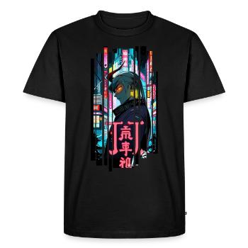 Ver.1 - Man Geometric ninja gaming oni symbol - Men's Premium Organic T-Shirt - black - Front - Nico (187cm)