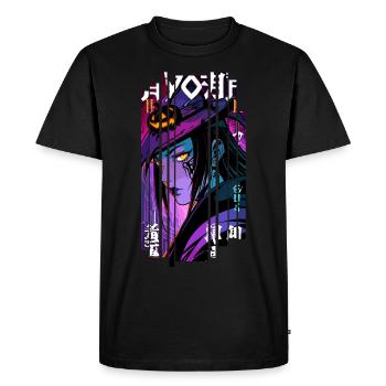 Halloween - Sorcière effet Géométrique Mauve - T-shirt Premium bio Homme - noir - Devant - Nico (187cm)