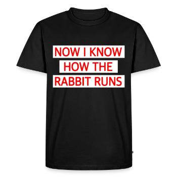 Maintenant je sais comment court le lapin - Denglich - T-shirt Premium bio Homme - noir - Devant - Nico (187cm)