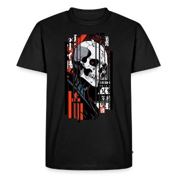 Ver.1 - Cyborg crane rouge noir kanji - T-shirt Premium bio Homme - noir - Devant - Nico (187cm)