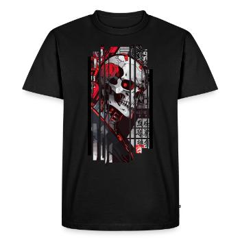Cyborg crane kanji - T-shirt Premium bio Homme - noir - Devant - Nico (187cm)
