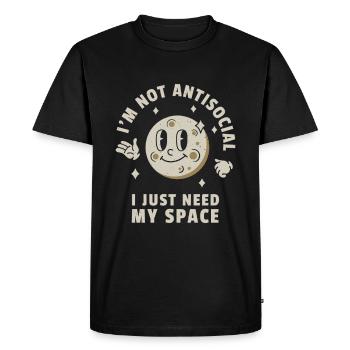 Je ne suis pas antisocial, j’ai juste besoin de mon espace - T-shirt Premium bio Homme - noir - Devant - Nico (187cm)