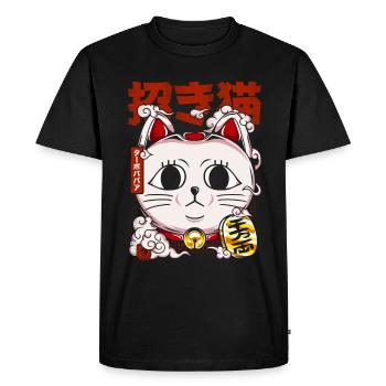 Maneki Neko Turbo Granny - Men's Premium Organic T-Shirt - black - Front - Nico (187cm)