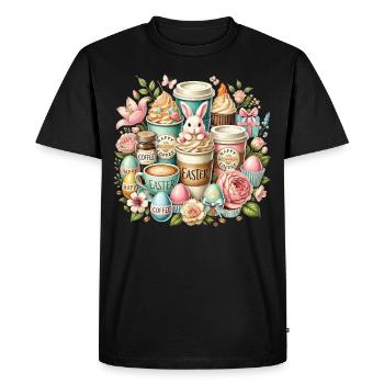 Amateurs de café de Pâques Café de lapin de Pâques - T-shirt Premium bio Homme - noir - Devant - Nico (187cm)