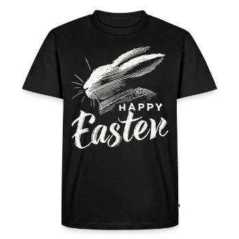 Vintage Easter Bunny Happy Easter Design - Men's Premium Organic T-Shirt - black - Front - Nico (187cm)