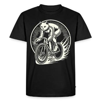 Chats Vélo Design pour Femmes Avec Humour - T-shirt Premium bio Homme - noir - Devant - Nico (187cm)