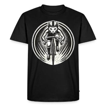 Chat sportif sur le vélo pour les amateurs de vélo de route - T-shirt Premium bio Homme - noir - Devant - Nico (187cm)