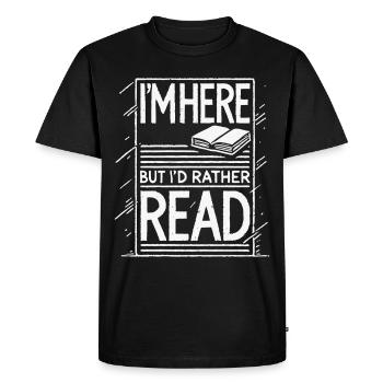 Drôle de conception de livre rétro disant pour - T-shirt Premium bio Homme - noir - Devant - Nico (187cm)