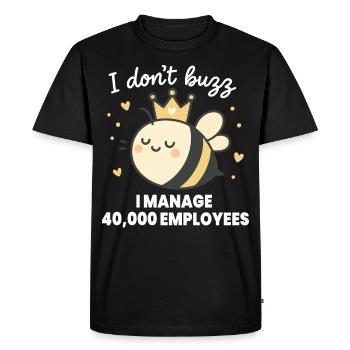 Bee Beekeeper I Don't Buzz i Manage Employees - Men's Premium Organic T-Shirt - black - Front - Nico (187cm)