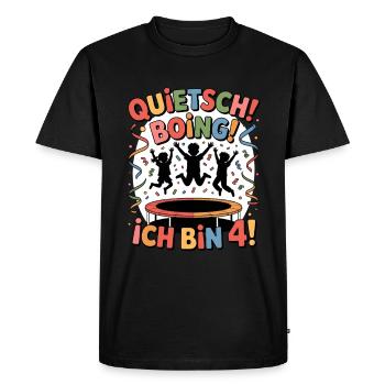 Birthday Shirt Trampoline Birthday 4 Years - Men's Premium Organic T-Shirt - black - Front - Nico (187cm)