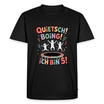 Birthday Shirt Trampoline Birthday 5 Years - Men's Premium Organic T-Shirt - black - Front - Nico (187cm)