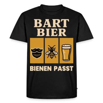 Bees Beekeeper Beard Beer Bees Fits Saying - Men's Premium Organic T-Shirt - black - Front - Nico (187cm)