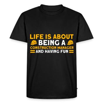 Fun Foreman Construction Manager Construction Project - Men's Premium Organic T-Shirt - black - Front - Nico (187cm)