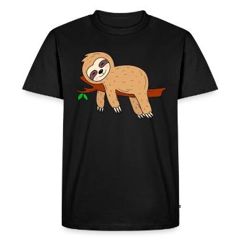 Paresseux - T-shirt Premium bio Homme - noir - Devant - Nico (187cm)