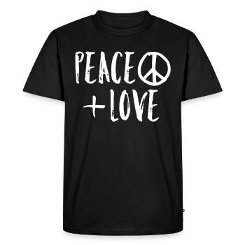 Paix Amour - T-shirt Premium bio Homme - noir - Devant - Nico (187cm)