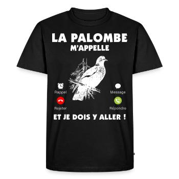 Chasseur de palombe, chasse petits gibier - T-shirt Premium bio Homme - noir - Devant - Nico (187cm)
