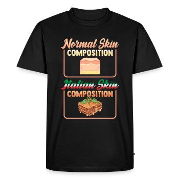 Funny Italian Lasagna Italy Lovers - Men's Premium Organic T-Shirt - black - Front - Nico (187cm)