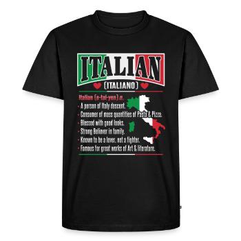 Italian dictionary Italy lovers - Men's Premium Organic T-Shirt - black - Front - Nico (187cm)