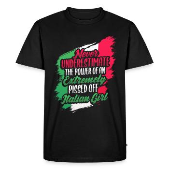 Drôle de fille italienne italienne - T-shirt Premium bio Homme - noir - Devant - Nico (187cm)