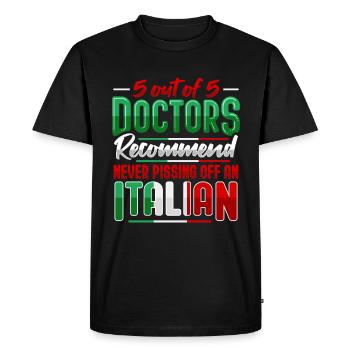 Funny Italian Italy lover - Men's Premium Organic T-Shirt - black - Front - Nico (187cm)