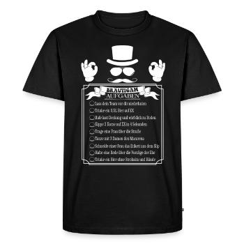 JGA Aufgaben für den Bräutigam - Männer Premium Bio T-Shirt - Schwarz - Vorne - Nico (187cm)