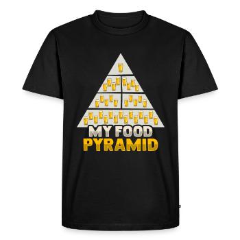 Pyramide alimentaire pour un buveur de bière - T-shirt Premium bio Homme - noir - Devant - Nico (187cm)