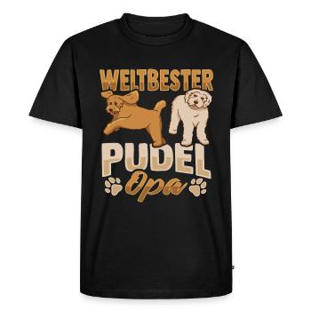 Weltbester Pudel Opa Design n Pudel Opa - Männer Premium Bio T-Shirt - Schwarz - Vorne - Nico (187cm)