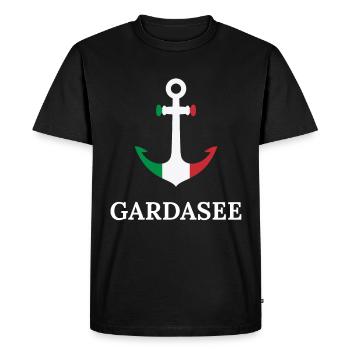 Lac de Garde Voile Italie Conception d’ancre pour les marins - T-shirt Premium bio Homme - noir - Devant - Nico (187cm)