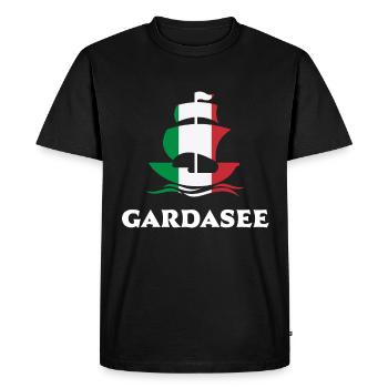 Lac de Garde Voile Italie Voilier Marin - T-shirt Premium bio Homme - noir - Devant - Nico (187cm)