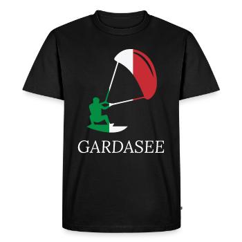 Lake Garda Italie Conception de vacances pour les kitesurfeurs - T-shirt Premium bio Homme - noir - Devant - Nico (187cm)