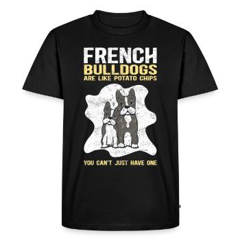 Français Bulldog | Français Cadeau Bulldog - T-shirt Premium bio Homme - noir - Devant - Nico (187cm)