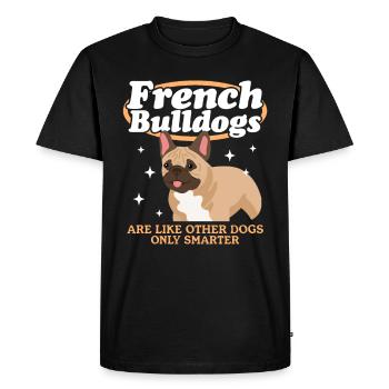 Français Bulldog | Français Cadeau Bulldog - T-shirt Premium bio Homme - noir - Devant - Nico (187cm)