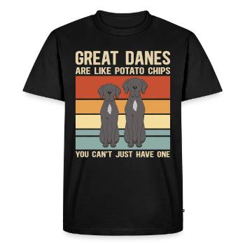 Grand Dane Chien Propriétaire Cadeau - T-shirt Premium bio Homme - noir - Devant - Nico (187cm)