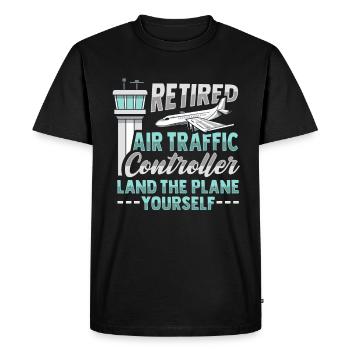 Airport tower design n retired air traffic controllers - Men's Premium Organic T-Shirt - black - Front - Nico (187cm)