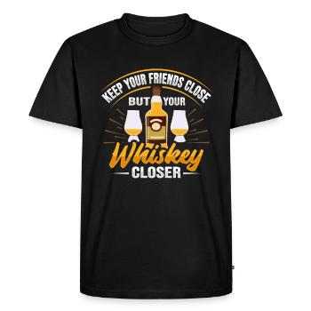 Whiskey Design n Buveur de whisky - T-shirt Premium bio Homme - noir - Devant - Nico (187cm)