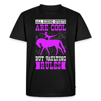 Vaulting Vaulter Cadeau de sport équestre - T-shirt Premium bio Homme - noir - Devant - Nico (187cm)