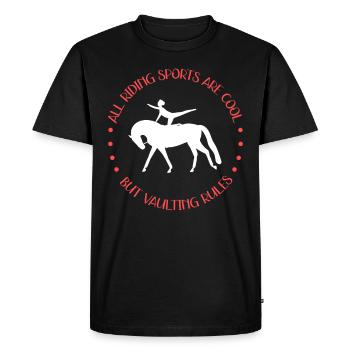 | de sports équestres de saut d’obstacles Cadeau Vaulter - T-shirt Premium bio Homme - noir - Devant - Nico (187cm)