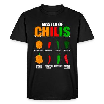 Master of Chilies Habanero Chili Lovers - Men's Premium Organic T-Shirt - black - Front - Nico (187cm)