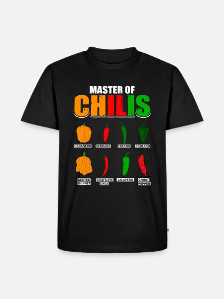 Mester af Chilies Habanero Chili Elskere - Herre Premium økologisk T-shirt - sort