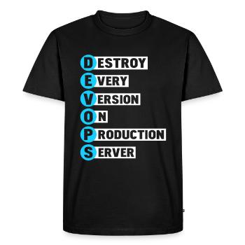 Devops Sys-Admin Developer Heroes Design - Men's Premium Organic T-Shirt - black - Front - Nico (187cm)