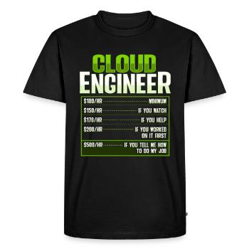 Sys Admin and Developer Cloud Devops Engineer - Men's Premium Organic T-Shirt - black - Front - Nico (187cm)