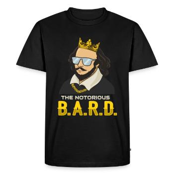 William Shakespeare avec couronne - T-shirt Premium bio Homme - noir - Devant - Nico (187cm)