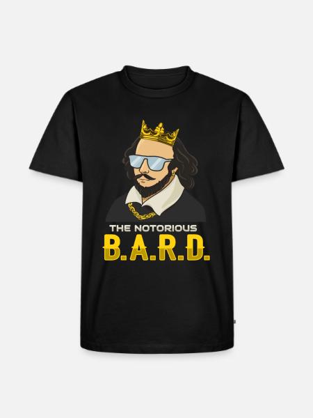 William Shakespeare avec couronne - T-shirt Premium bio Homme - noir