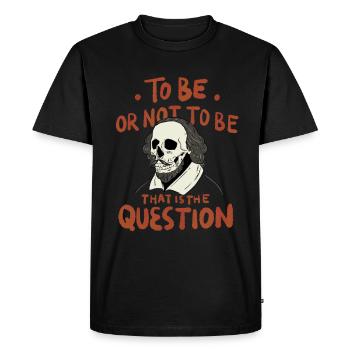 Hamlet Citation « Être ou ne pas être » design - T-shirt Premium bio Homme - noir - Devant - Nico (187cm)