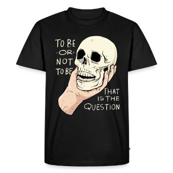 Citation Hamlet « To Be or Not To Be » Design - T-shirt Premium bio Homme - noir - Devant - Nico (187cm)