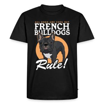 Français Bulldog | Français Cadeau Bulldog - T-shirt Premium bio Homme - noir - Devant - Nico (187cm)