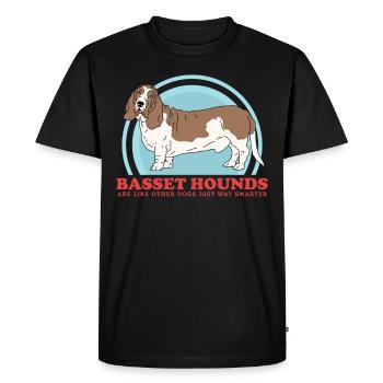Basset Hound Chiens | Cadeau de propriétaire de chien - T-shirt Premium bio Homme - noir - Devant - Nico (187cm)