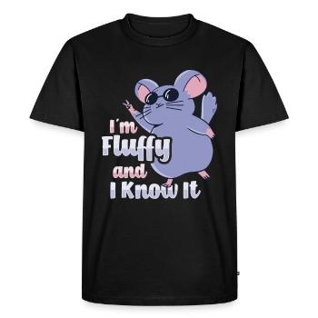 Chinchilla moelleux - T-shirt Premium bio Homme - noir - Devant - Nico (187cm)