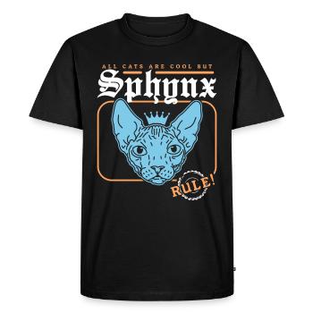Sphynx Katze Katzenbesitzer Katzenhalter Geschenk - Männer Premium Bio T-Shirt - Schwarz - Vorne - Nico (187cm)