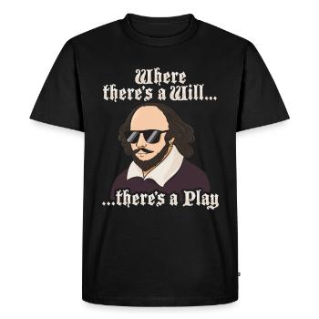 William Shakespeare Théâtre Littérature - T-shirt Premium bio Homme - noir - Devant - Nico (187cm)